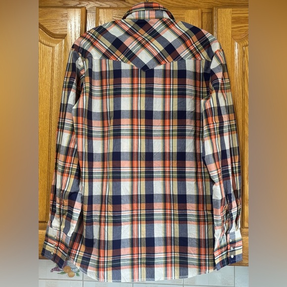 Vintage Y2K Wrangler Plaid Pearl Snap Western Shirt Medium - Picture 5 of 7